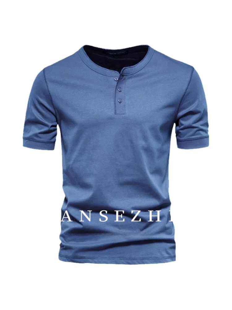 

Pure Cotton ort Sve irt Men's Fitn Summer Color Busin Casual Sle Youth Daily Wear Van Seer Henry