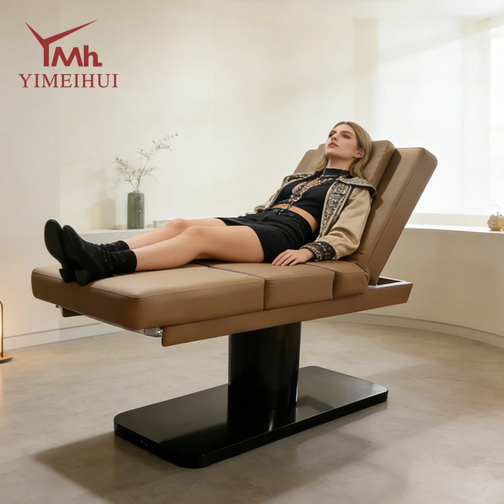 

3 Motors Electric Beauty Beds Facial Spa Lash Therapy Massage Table Foldable Portable Commercial Use Curved Eyelash Beds Ergonom