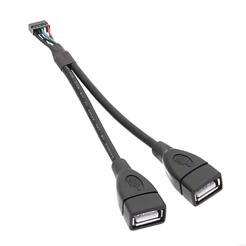 

T3EE Two USB Front Panel Socket to Mainboard 9pin 10Pin Adapter Braided Shielding