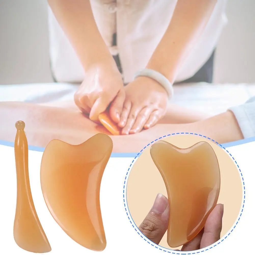 Natural Yak Ox Horn Gua Sha Scraper Tendon Stick Back Massager Eye Relax Body Tool Neck Spa Massage Beauty Fa P2i1