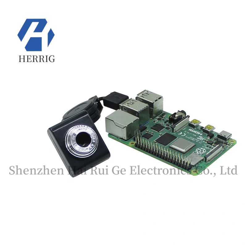 Compatível com câmeras USB da série Raspberry Pi, cabo retrátil de 65 cm, sem necessidade de driver.