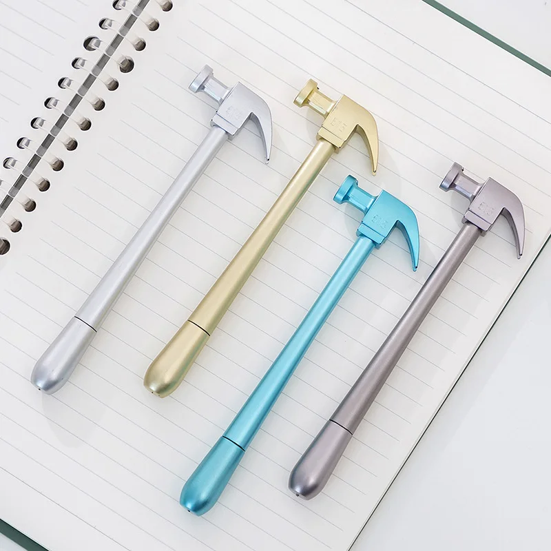 Ellen Brook 1 PCS Gel Pen Metallic Hammer Tools Stationery Creative Simulation School Office Supplies Cute Kawaii Funny Gift