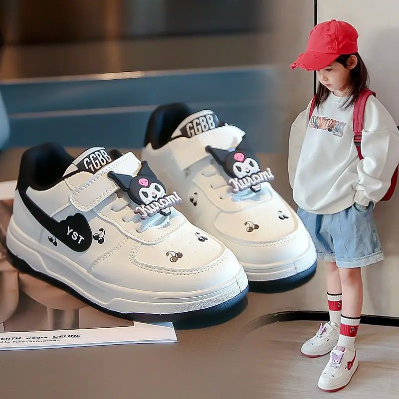 New Girl's Tennis Shoes Kawaii Cartoon Kuromi Casual Board Shoes Comfort Breathable Non Slip Sports Shoes Lightweight Sneakers