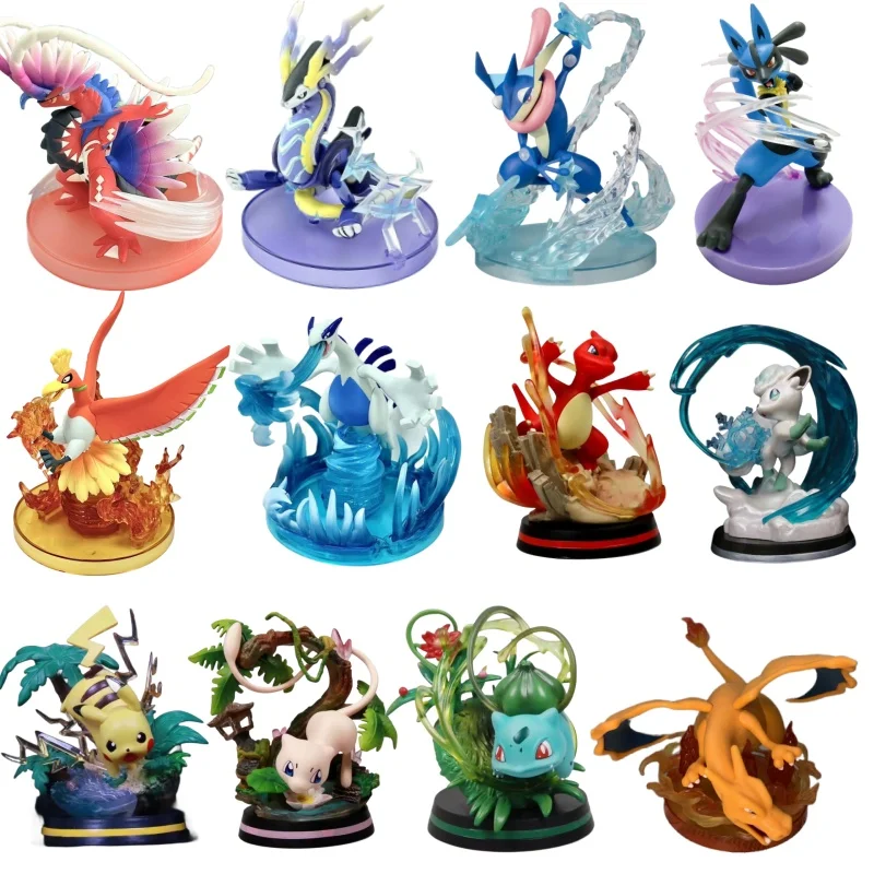 

Pokemon Anime Model Toys Koraidon Miraidon Lugia Ho-oh Greninja Lucario Charizard Bulbasaur PVC Figures Cartoon Toys Kids Gifts