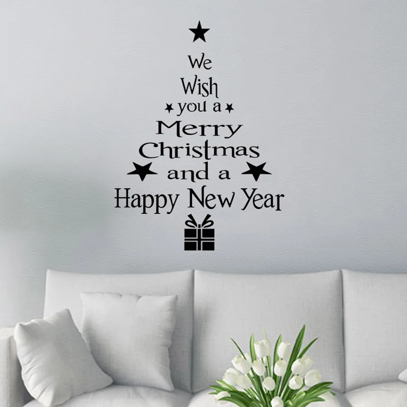 Christmas Window Stickers Merry Christmas Decorations For Home Christmas Wall Sticker Kids Room Wall Decals New Year Stickers