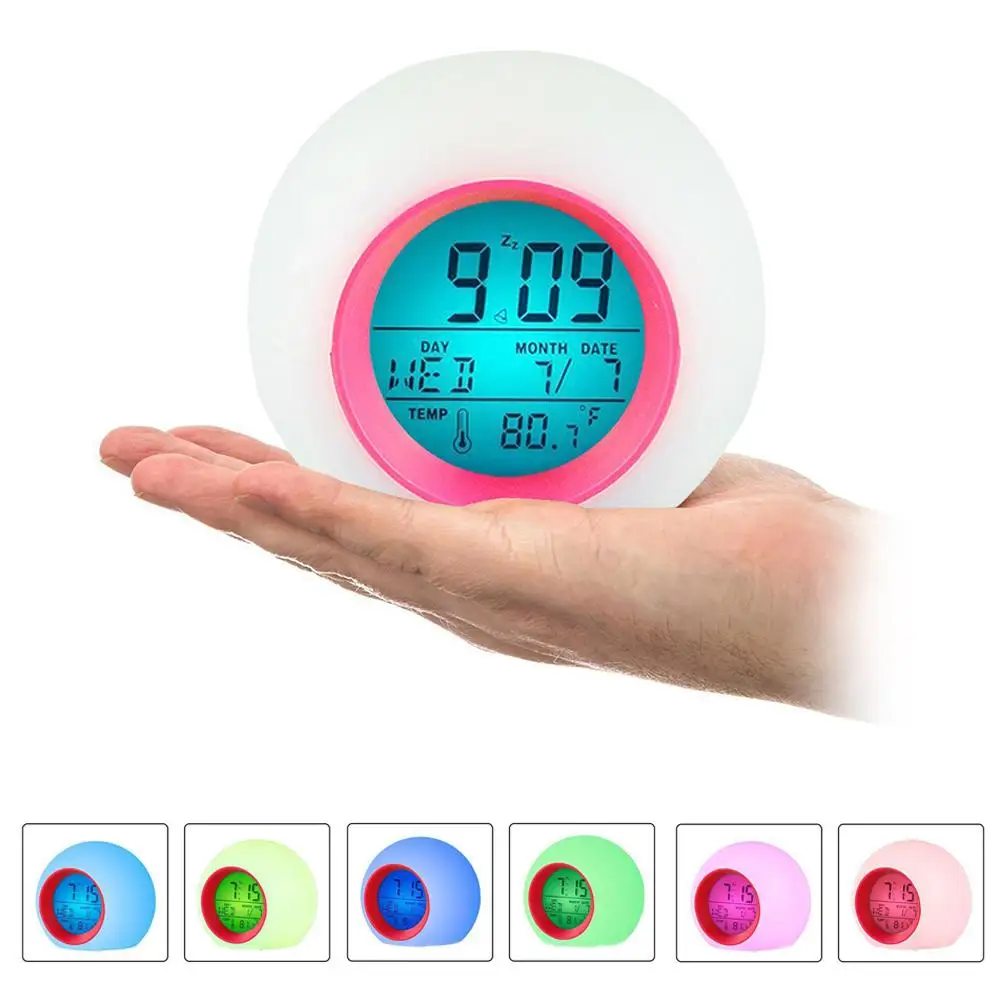 Clock Compact 3 Aaa Batteries Creative Alarm Clock Creativity Dazzling Lighting 2 Colors Home Decoration Easy To Operate Lcd