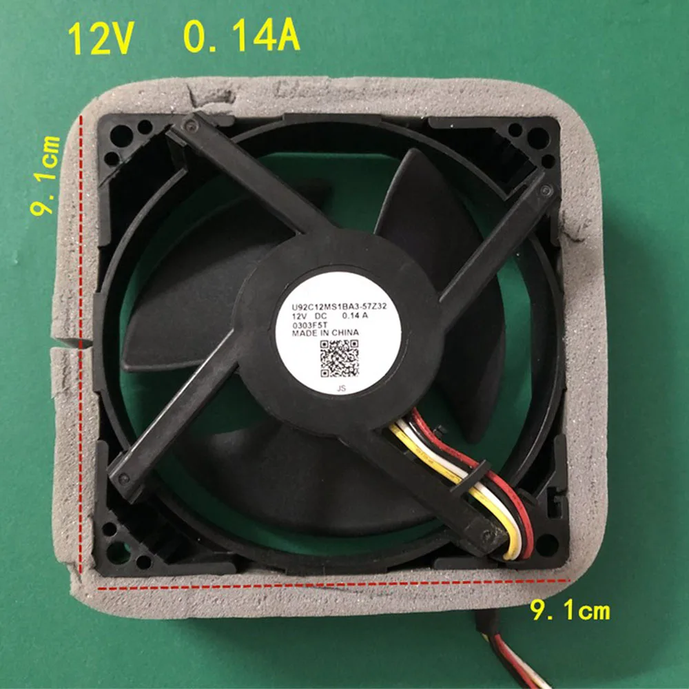 NEW Refrigeration Fan U92C12MS1BA3-57Z32 12V 0.14A 0303F5T for Midea/ Haier Refrigerator Cooling Fan Ventilation Motor Fan 9cm