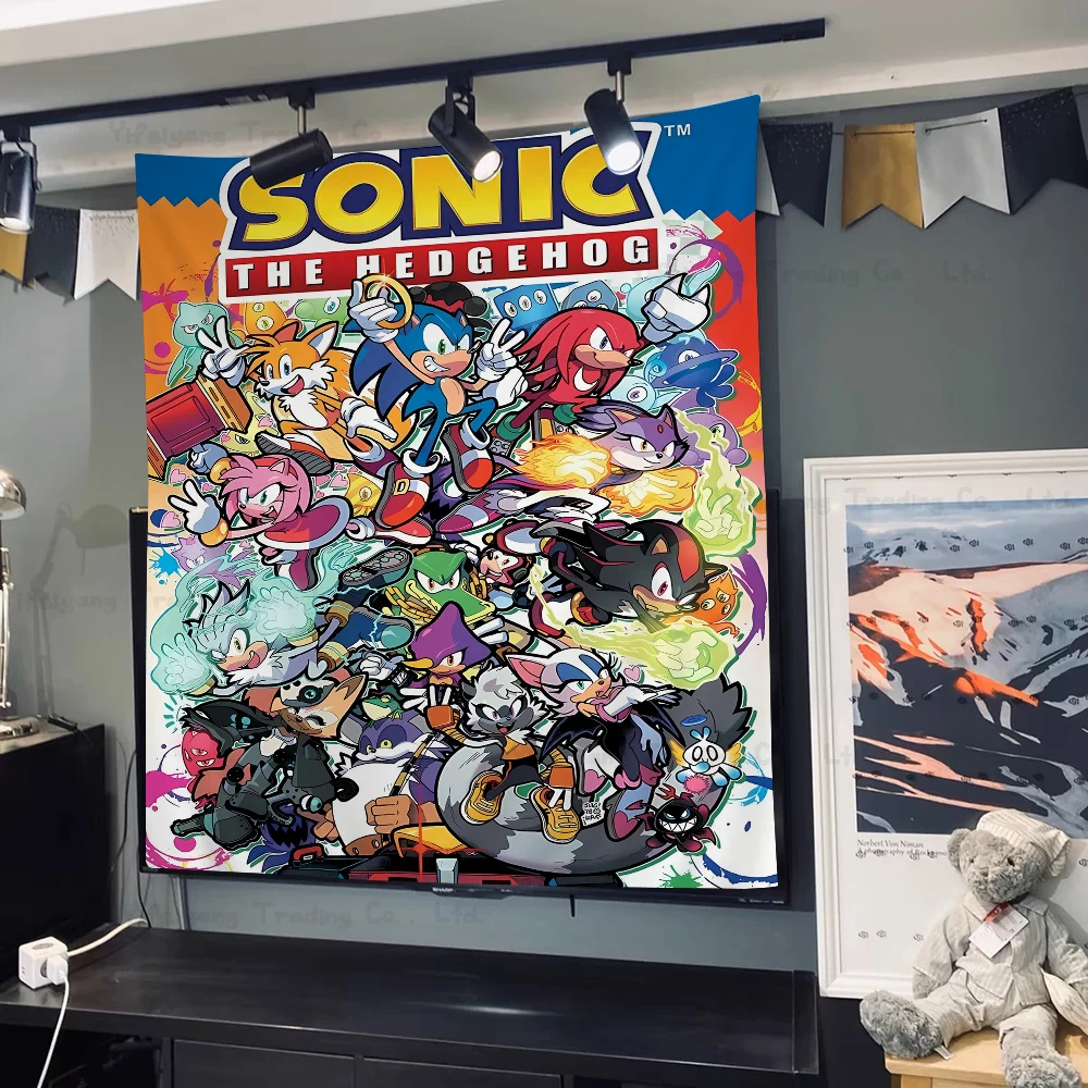 Classic Anime Video Games Sonics Cartoon Hanging Bohemian Tapestry Bohemian Wall Tapestries Mandala Kawaii Room Decor