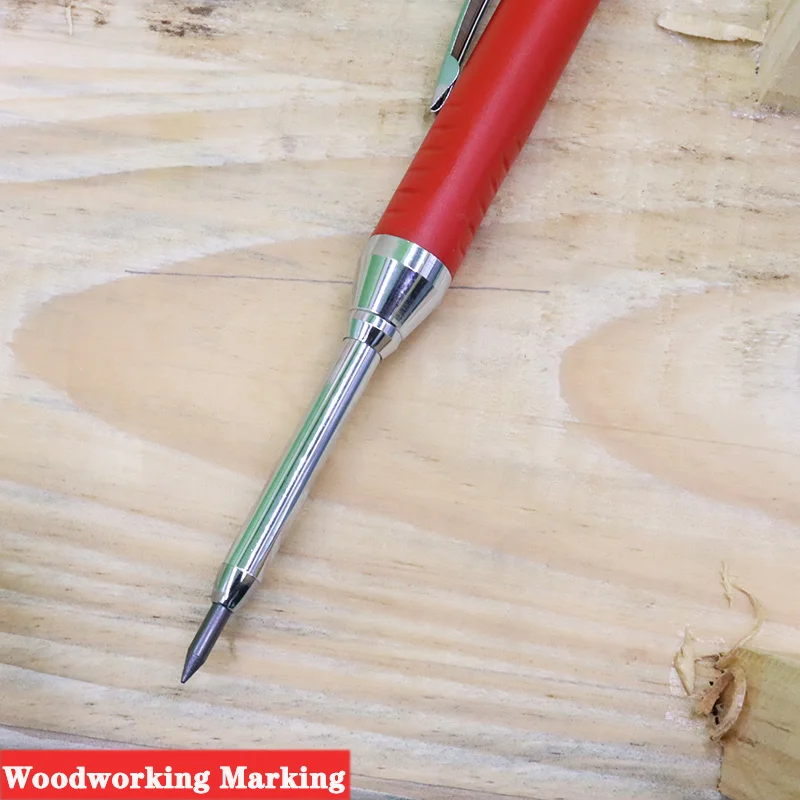 Metal Solid Carpenter Mechanical Pencil 2.8mm Refill Long Nosed Deep Hole Marker Built-in Sharpener for Woodworking engineering