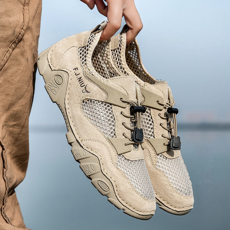 

Повседневная обувь большого размера с дышащей сеткой, спортивная обувь для тренировок на открытом воздухе, сверхлегкая, нескользящая и износостойкая.