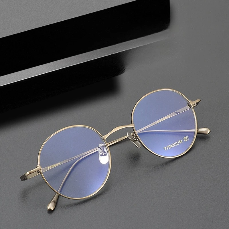 

Ultra-light Large Titanium Prescription Retro Round Frame Women Myopia Glasses for Women Blue Blocking Men Reading Eyewear Gafas