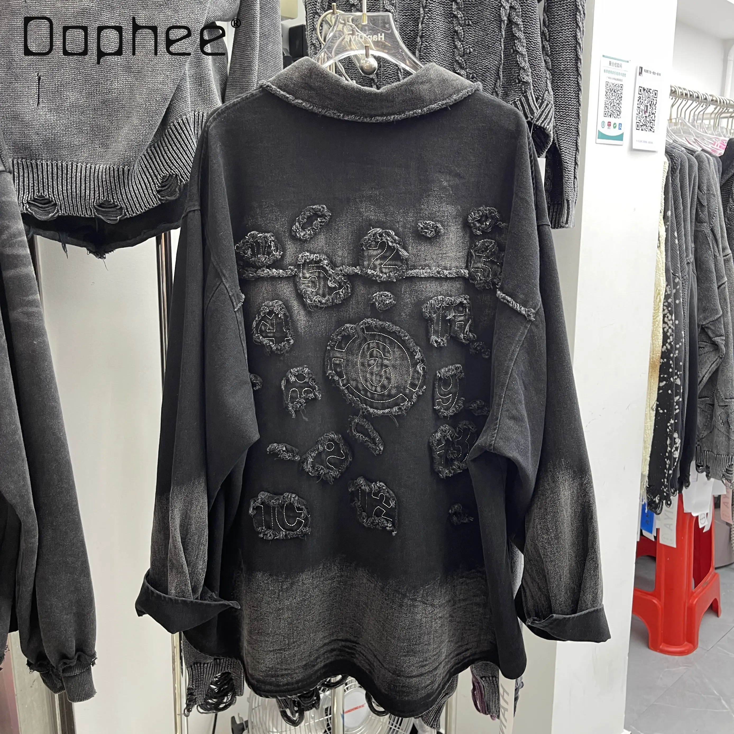 

Винтажная джинсовая рубашка с вышивкой для женщин, весна 2026, новая свободная рубашка для весны и осени, женский топ-куртка