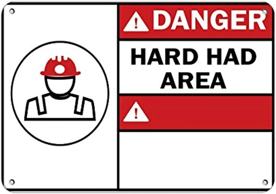 Metal Deco Sign es Road Signs Danger Hard Hat Area with Korean Words Signs-aluminum