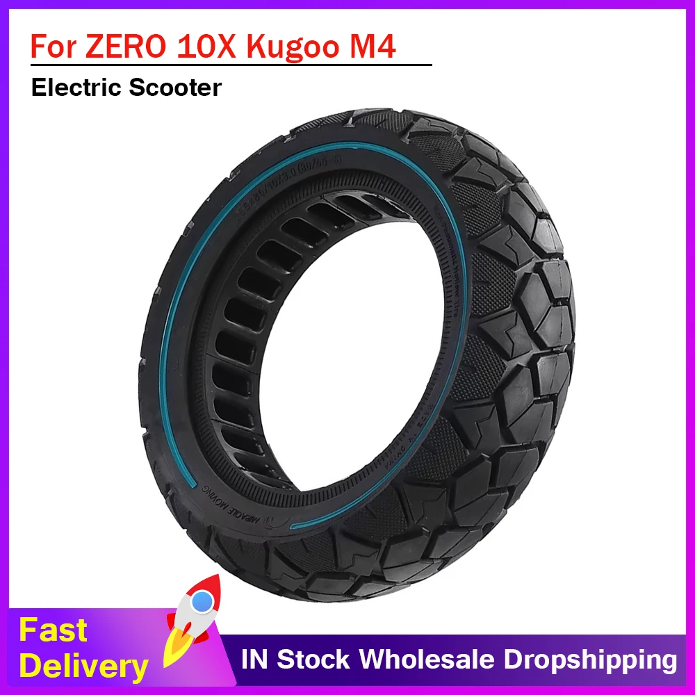 Electric Scooter Anti-skid Durable Solid 80/65-6 255X80 Tires for ZERO10X for Kugoo M4 G1 Dualtron 10x3.0 Blast Replacement Tire
