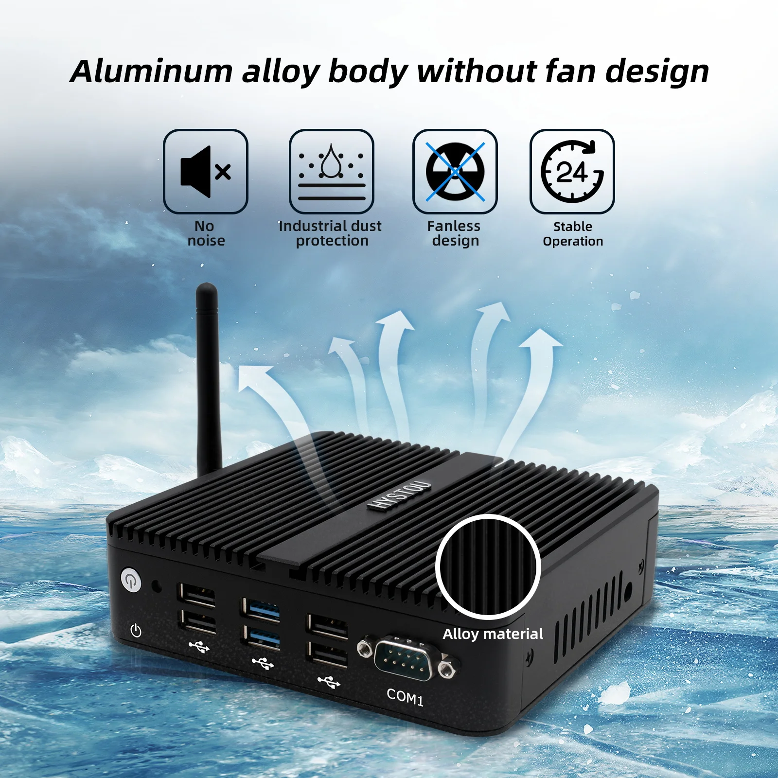 HYSTOU Cheap Hot Sale Industial Fanless Computer Celeron J4125 DDR4  DP 4 Lan 4 USB 2.0 2 USB3.0 Mini PC