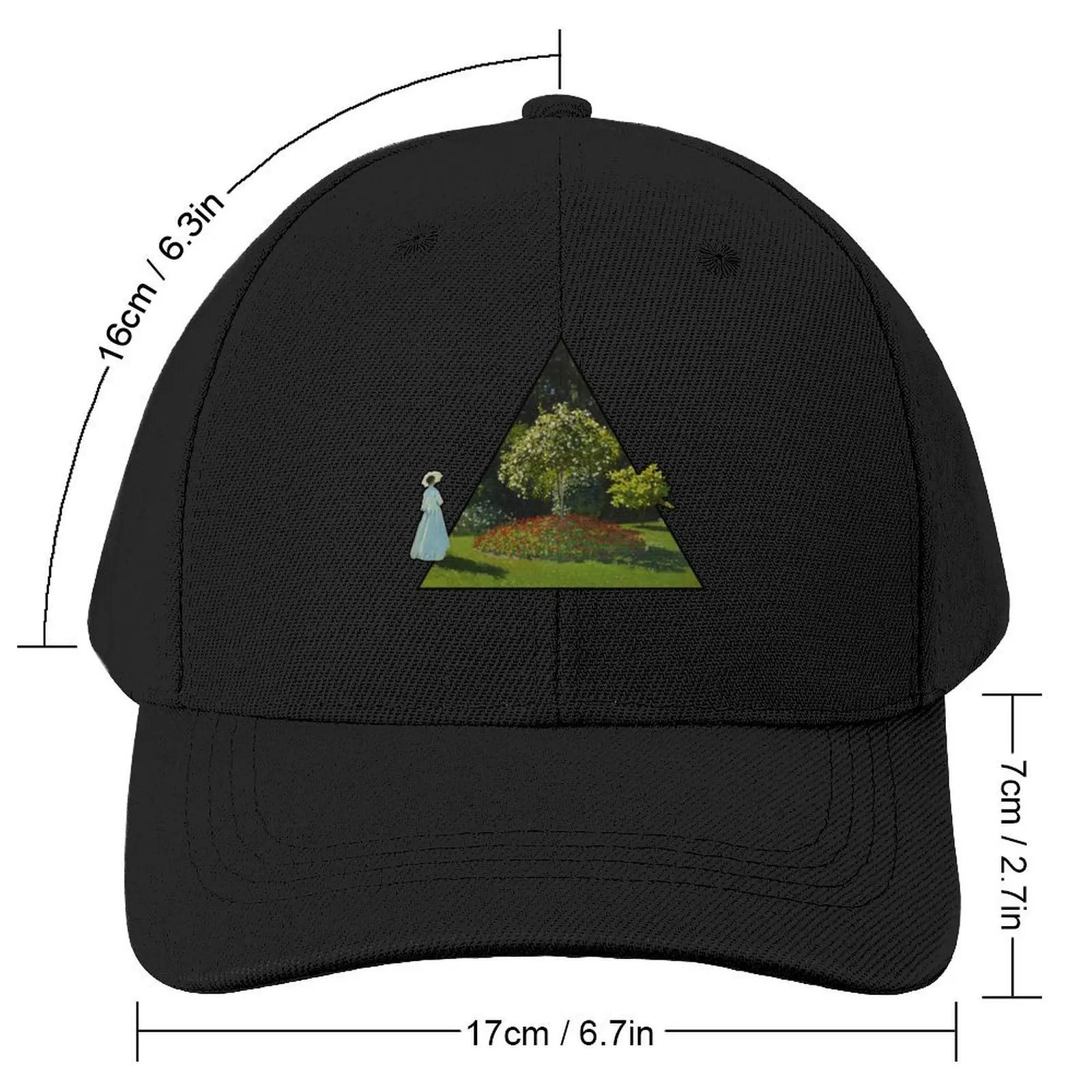 Woman in the garden Claude Monet Minimalist Triangle Baseball Cap western Hat Beach Outing Male Women's