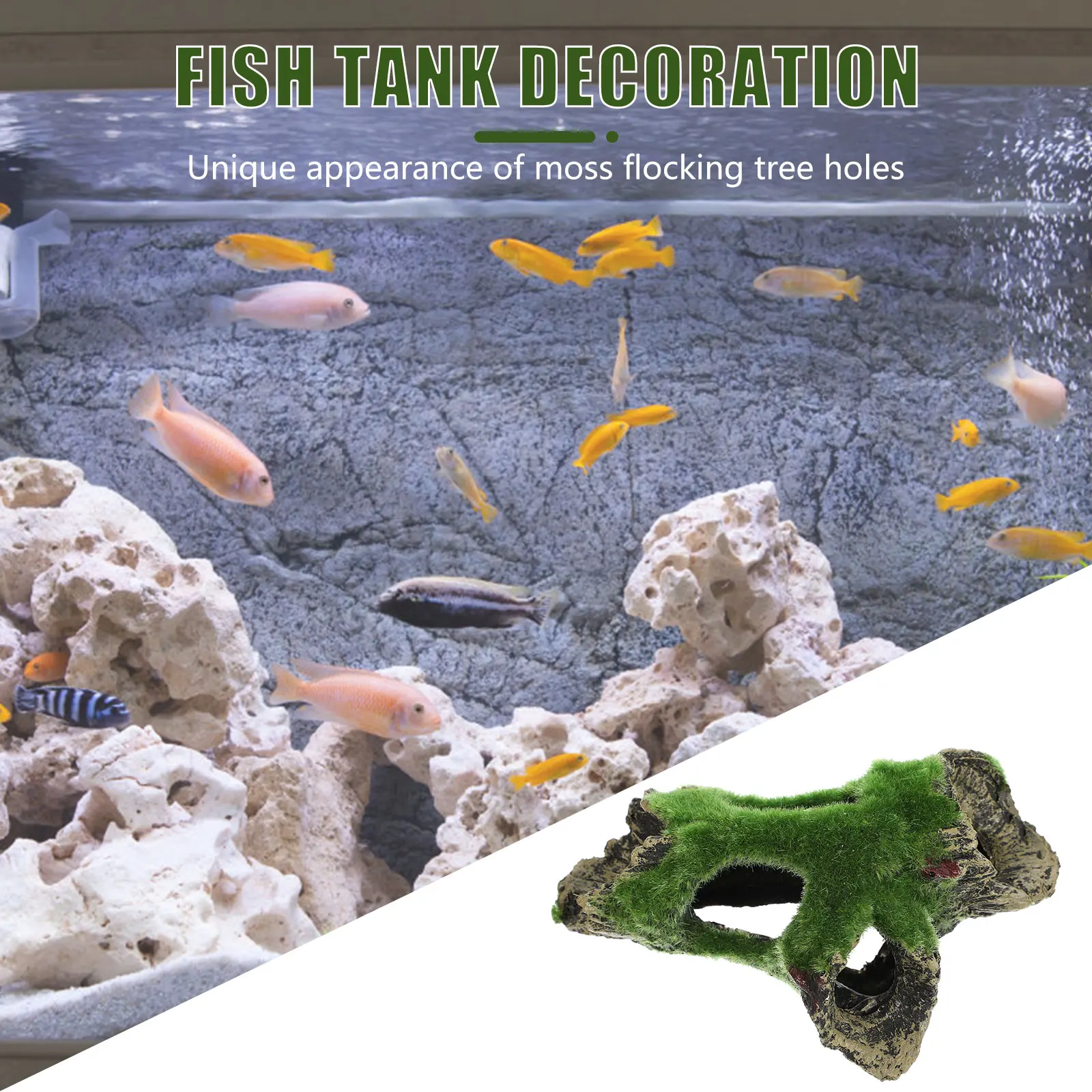 

Aquarium Fish Tank Cave Hide Decoration Natural Moss Landscape Ornament Aquarium Decoration Fish Tank Ornament