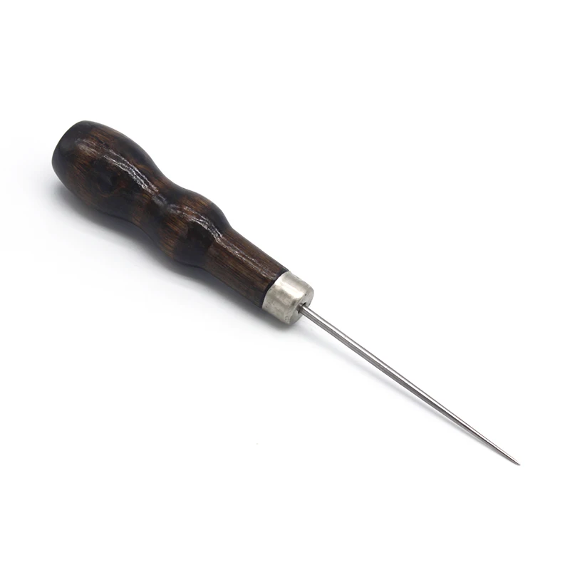 Sewing Tools with Wooden Handle, DIY Leather Tent, Sewing Awl, Pin Punch, Hole Repair Tool, Hand Stitcher, Leathercraft Needle