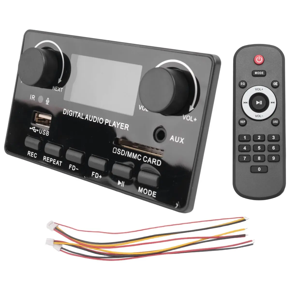 BIGSALE-LCD Display Bluetooth 5.0 MP3 Decoder Board Support Handsfree Recording FM DC 12V MP3 WMA WAV APE FLAC Audio Player