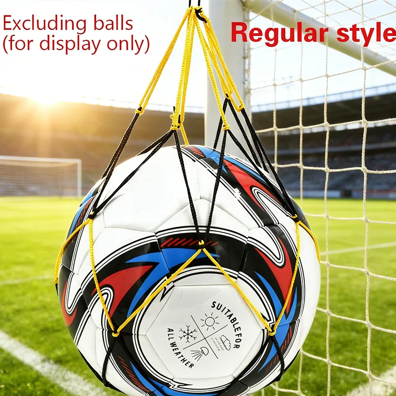 

Сумка для спортивного инвентаря с дышащей сеткой для транспортировки мячей, подходит для мячей размеров 5/6/7, легкая и прочная.