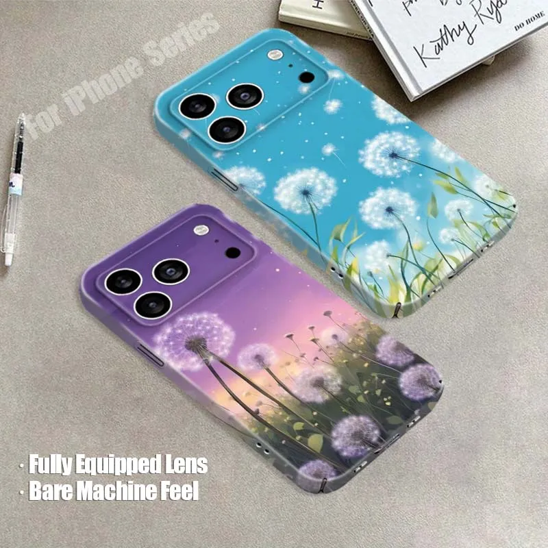 

Purple Dandelion Field Phone Case For Apple iPhone 14 15 16 17 16E X Air Plus Pro Max 2022 Film Hard Shell