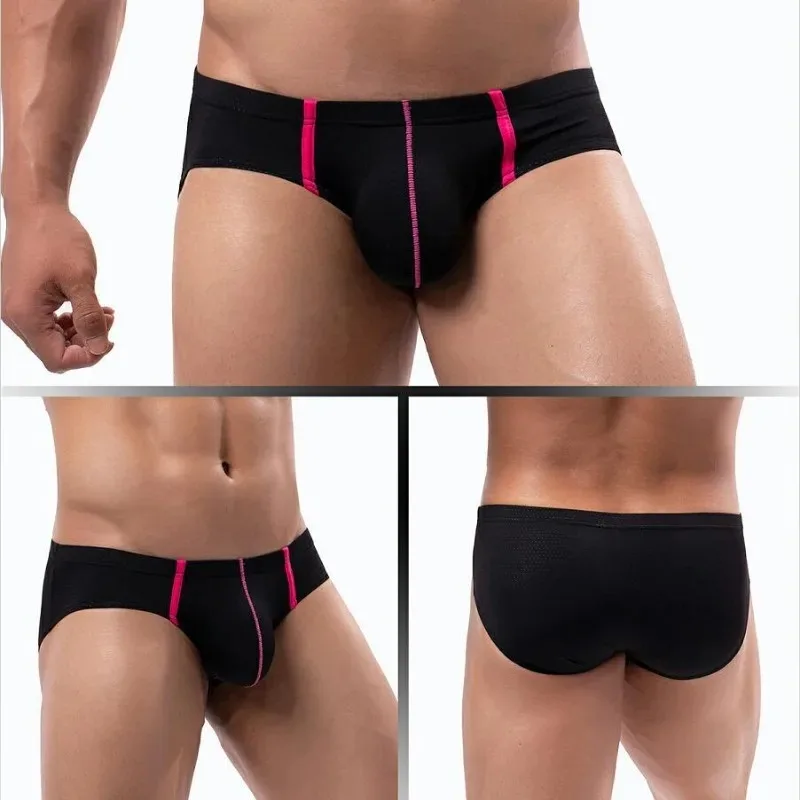 Ultra Soft Breathable Mesh Ice Silk Low Waist Mens Bikini Boxer Briefs Trunks Underwear Swimwear Sissy Gay Sexy Lingerie Panties