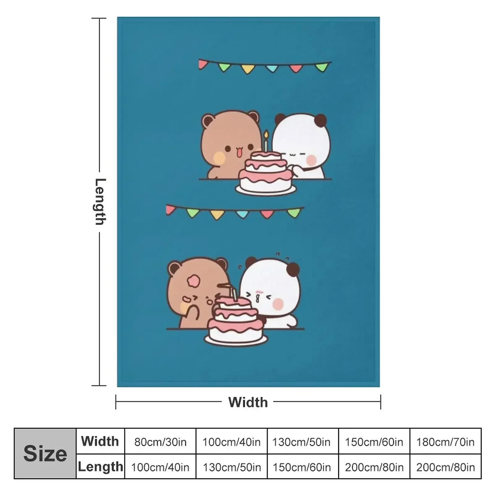 Bear and Panda Bubu Dudu Balloon Throw Blanket couch cozy soft plush fuzzy picnic outdoor blanket