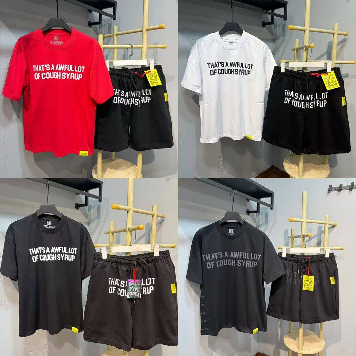 New Fashion Summer Big Letter Print Short Sleeve Tshirt for Men and Women Crew Neck Cotton Baggy Summer T-shirts Oversized Sets