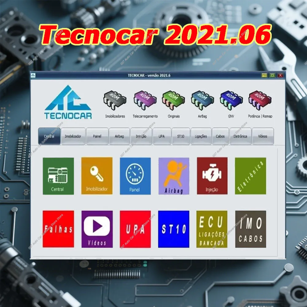 

for Tecnocar 2021.06 cross-information chips,connectors,electricity,injection,airbag,UPA,ST10 car Maintenance diagnostic tools