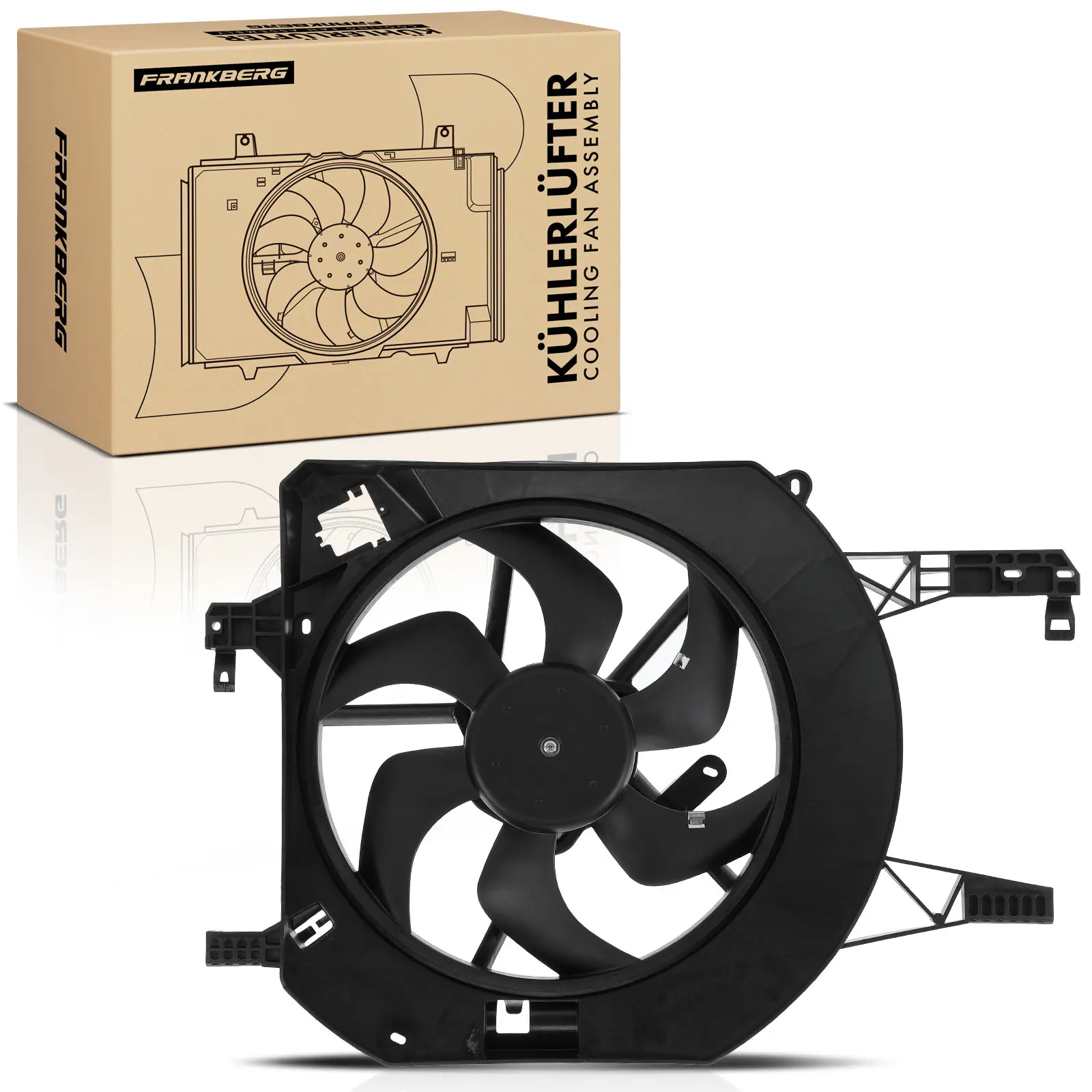 Frankberg 1x motor gekoelde eenvoudige ventilator voor Opel Vivaro A Nissan Primate Renault 93198444 9212000 Q0J 85883