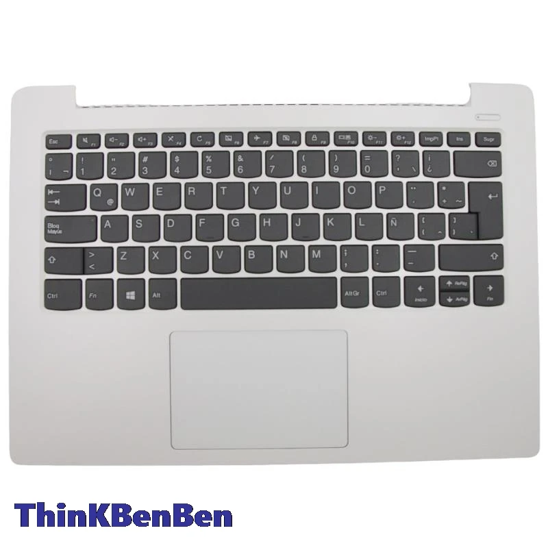 Caixa superior do teclado branco espanhol latino LAS, tampa Palmrest Shell para Lenovo Ideapad 330S 14 14IKB 14AST 5CB0R07636