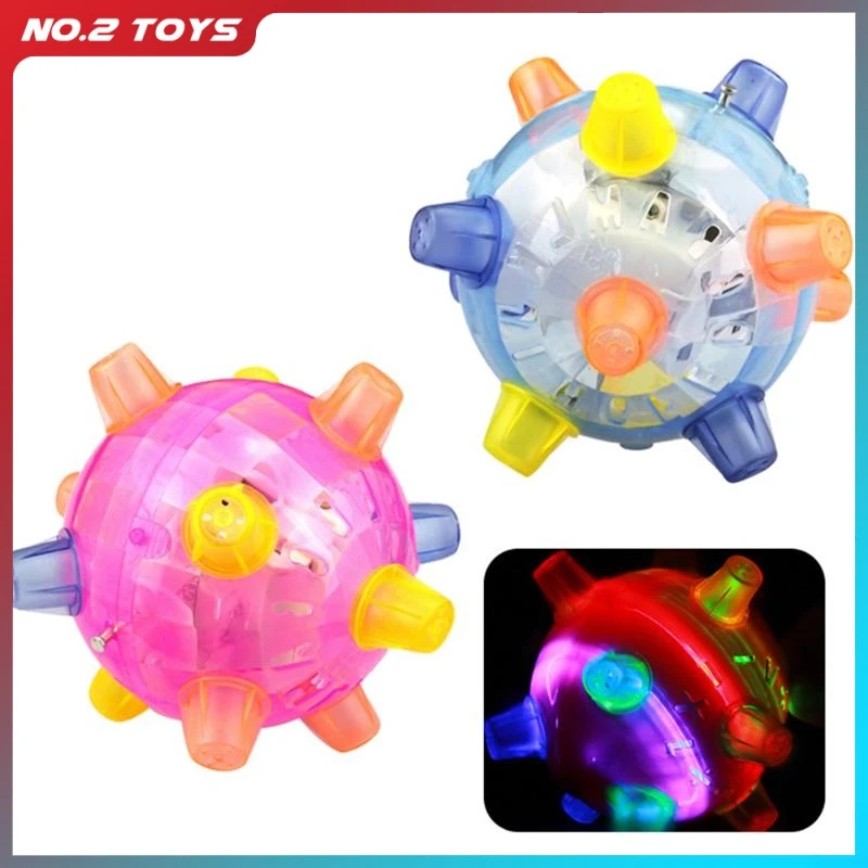 Luminous Bouncing Ball Infant Toy Color Cognition Jumping Dancing Ball Music Sound Educational Sensory Ball Interactive Toy Gift