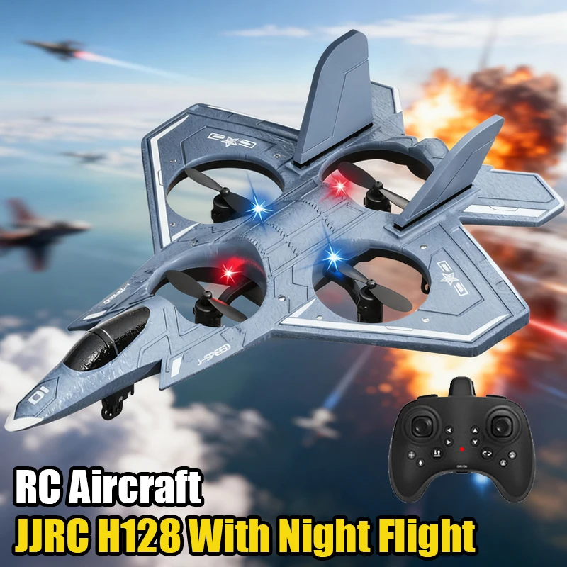 

JJRC H128 Радиоуправляемый планер-самолет 2,4G с дистанционным управлением, вертолет с гравитационным датчиком и световыми пенопластовыми боевиками для мальчиков и детей
