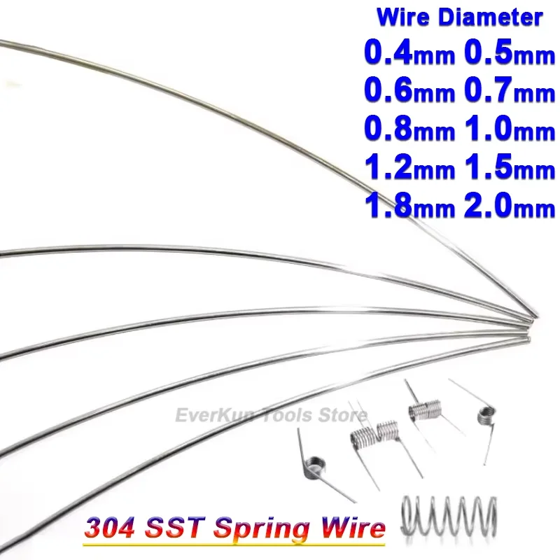 

1/5/10M 304 Stainless Steel Spring Wire Wire Diameter 0.4 0.5 0.6 0.7 0.8 1 1.2 1.5 1.8 2mm Single Strand Elastic Steel Wires