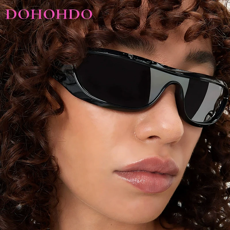 

Futuristic Punk One - Piece Y2K Personality Women Sunglasses Luxury Brand Outdoor Cycling Men Sunglass Shade Drive Eyewear UV400