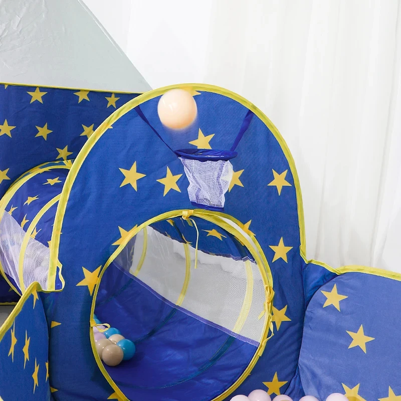 3 in 1 Portable Spaceship Tent Baby Tunnel Toy Tent Baby Balls Pool Wigwam for Children Campaign Tent Baby Playpen