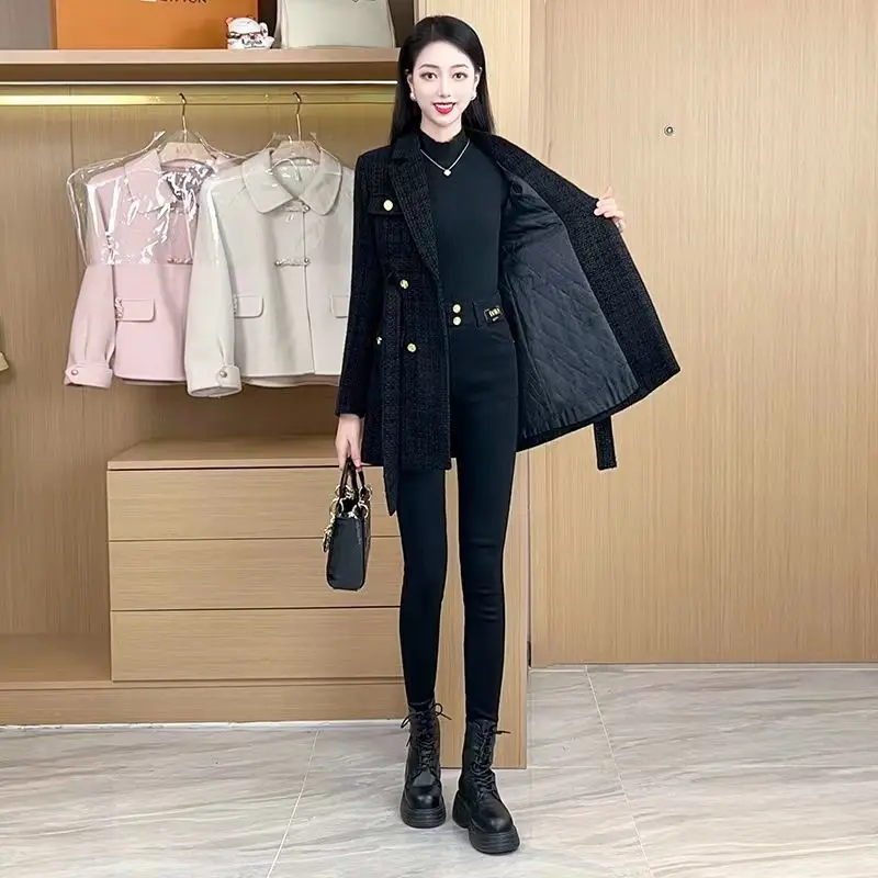 New Female Tweed Outerwear Spring Autumn Senior Sense Red Suit Jacket Lady Casual Blazer Office Professional Women\'s Clothing