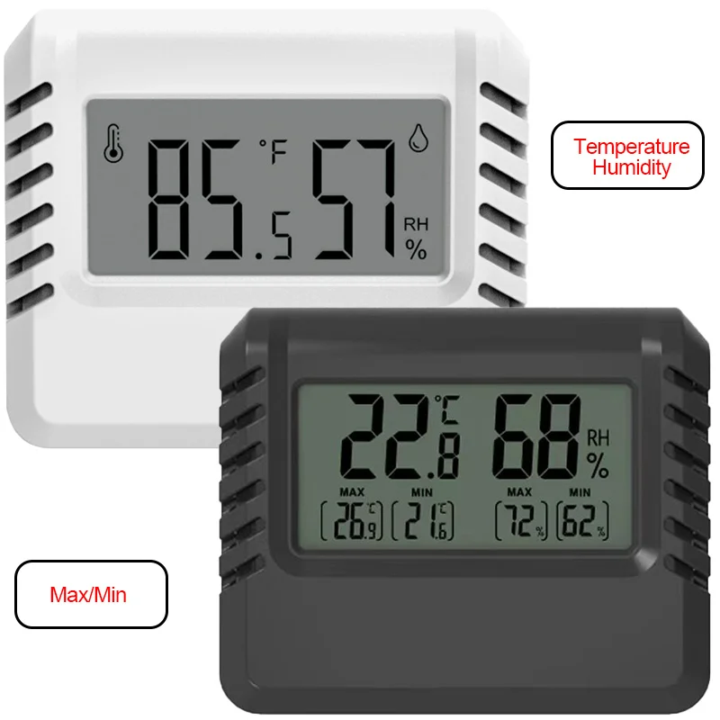 

Mini LCD Digital Thermometer Hygrometer Indoor Room Temperature Humidity Meter Wall Hanging Max/Min Temperature Sensor Gauge ℃/℉