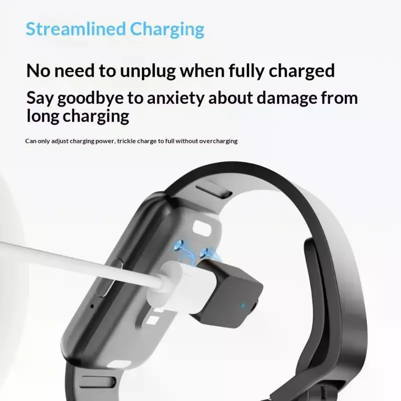 Magnetic Charging Adapter Built-in Keychain Blue Indicator Light Portable Charger Connector For Galaxy Fit3 Smart Watch