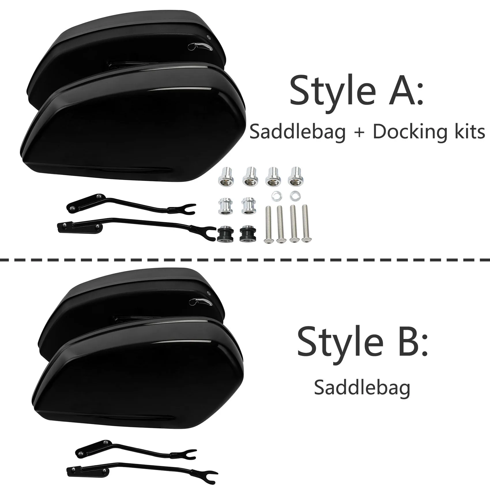 

Hard Saddlebags Docking Kits For Harley Street Bob FXBBS Softail Standsrd 2018-2024 Motorcycle Trunk Side Bags Luggage Storage