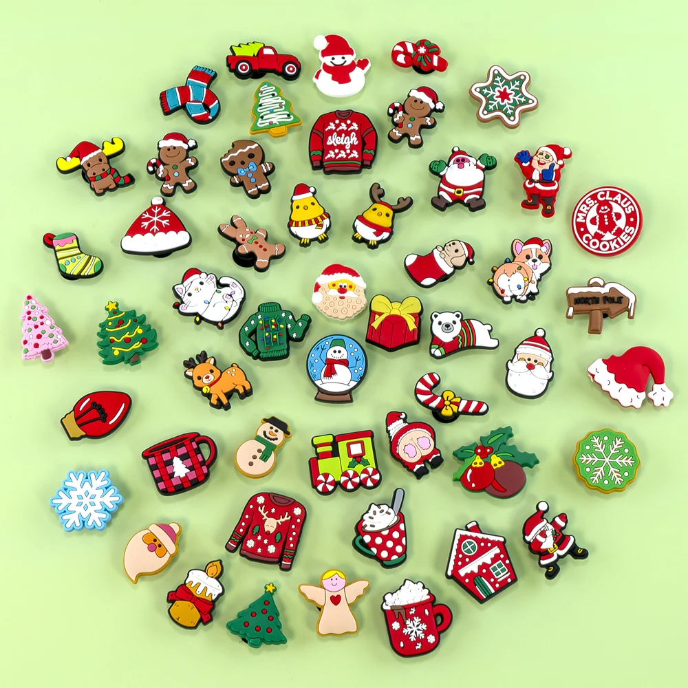 1/20/50pcs Merry Christmas Shoe Charms for Men Women Kids Santa Xmas Hat Pins Shoe Decorations Party Accessories Gift Ornament image 2
