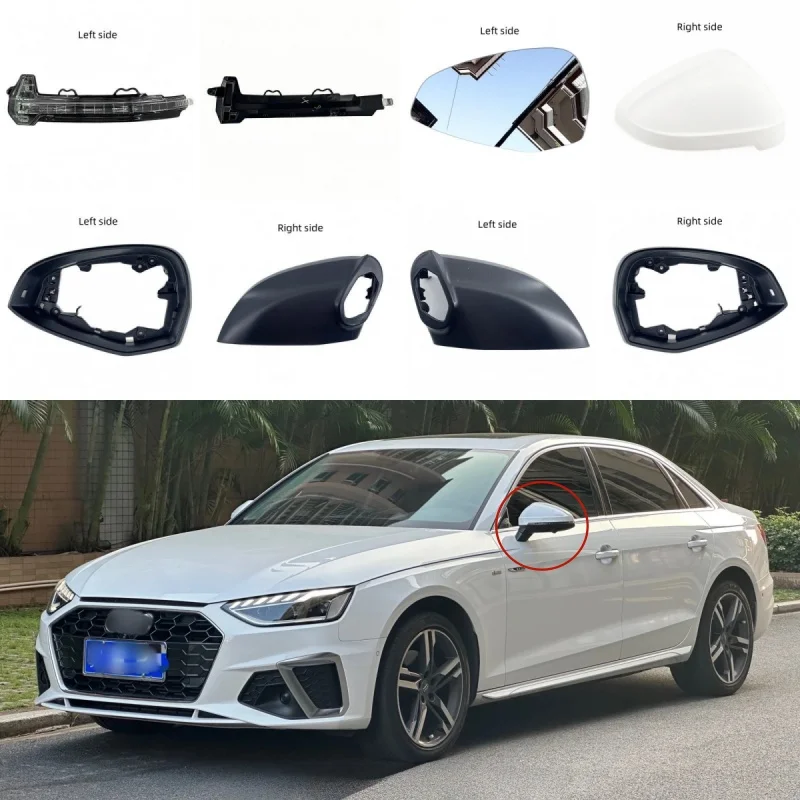 

For Audi 2017-2023 A4L B9 A5 Auto frame reverse mirror frame Rearview mirror frame reflector trim frame side shell