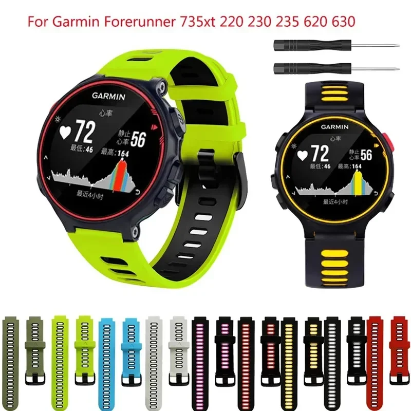 

Wristband For Garmin Forerunner 735XT 735/220/230/235/620/630 Approach S20 S5 S6 Silicone Watch Strap Smart Band