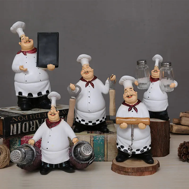 

American Country Creative Resin Chef Ornaments Home Restaurant Cafe Fashion Decoration Functional Ornaments