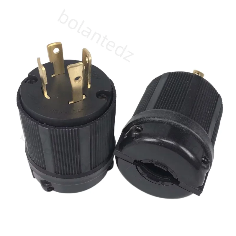 Black UL 30A 125V 250V NEMA L14-30P L14-30R Industrial twist lock power plug 4Pole panel Receptacle Connector Male female socket