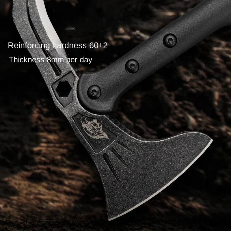 4cr13 Steel Multi functional Battle Axe - Portable Survival Axe for Outdoor Camping, Hunting, and Emergency Situations