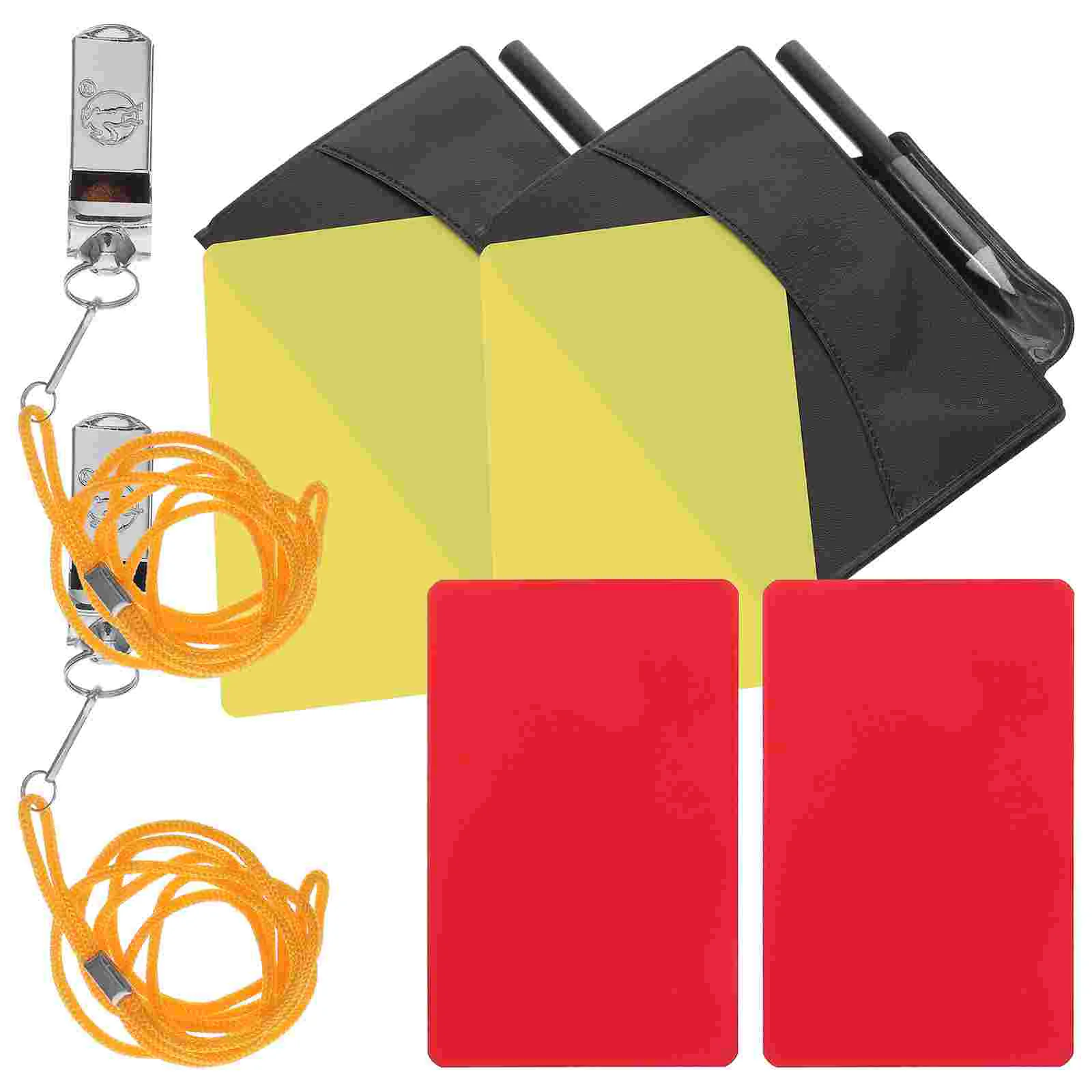 Referee Red and Yellow Card Soccer Kit Professional Cards Pencils Sports Pvc Accessory