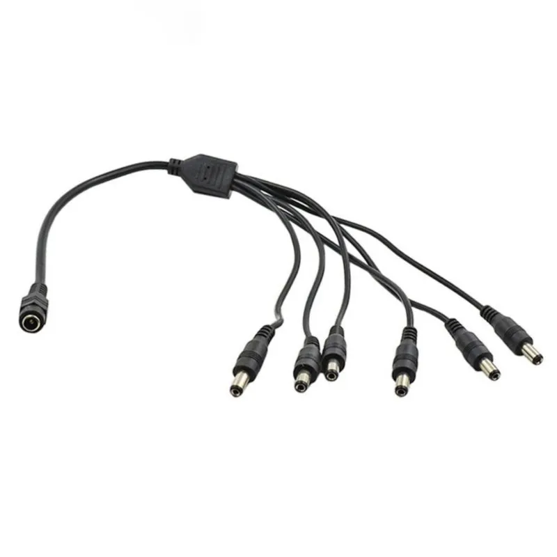 1/5/10pcs 12V DC Power 1 Female to 6 Male Splitter 5.5*2.1mm Plug Cable for CCTV Security Camera Power Supply Adapter C3