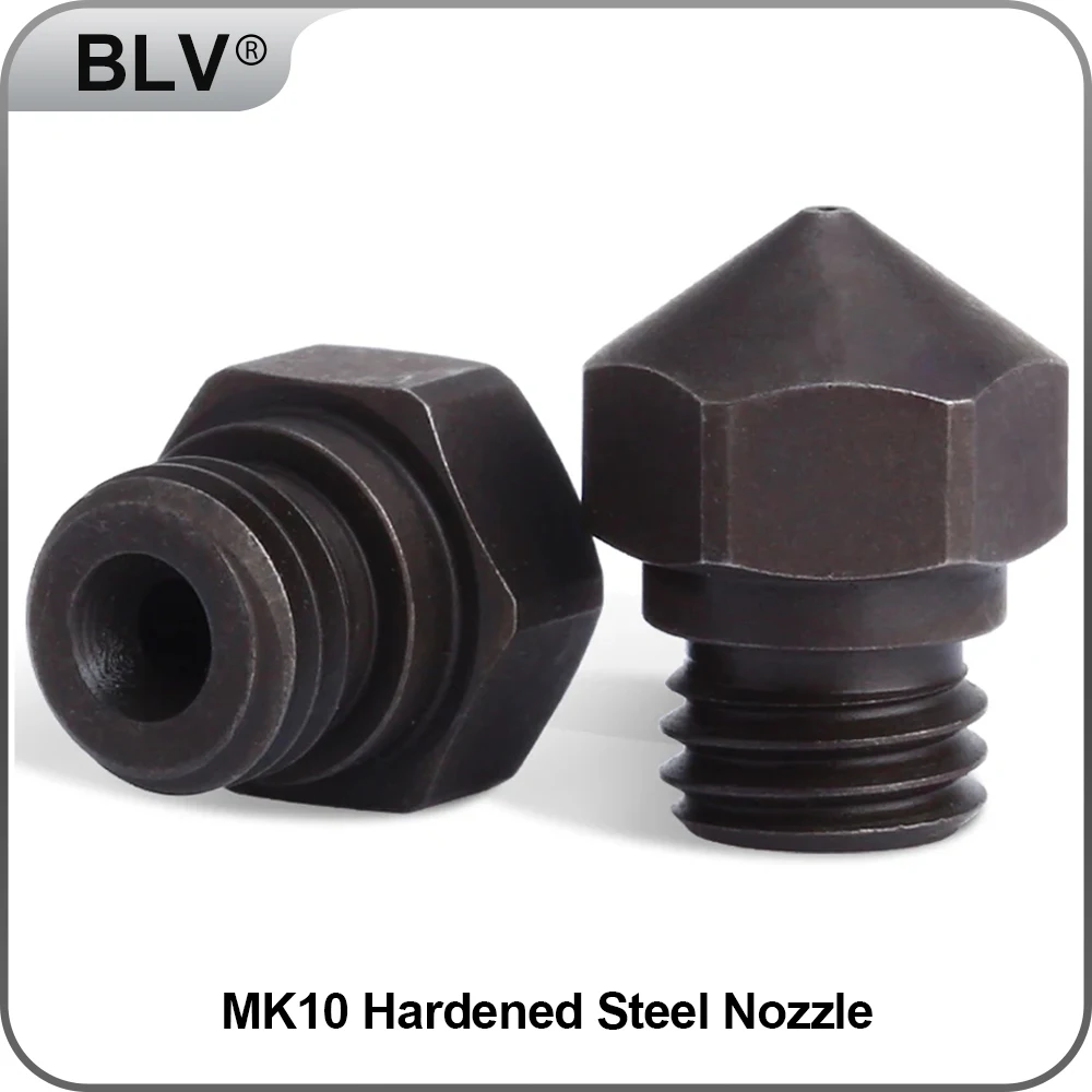 

BLV® MK10 Hardened steel Nozzle ID:2.0 Micro Swiss Hotend M7 Thread Wanhao FlashForge Qidi Tech Dremel 3D Printer