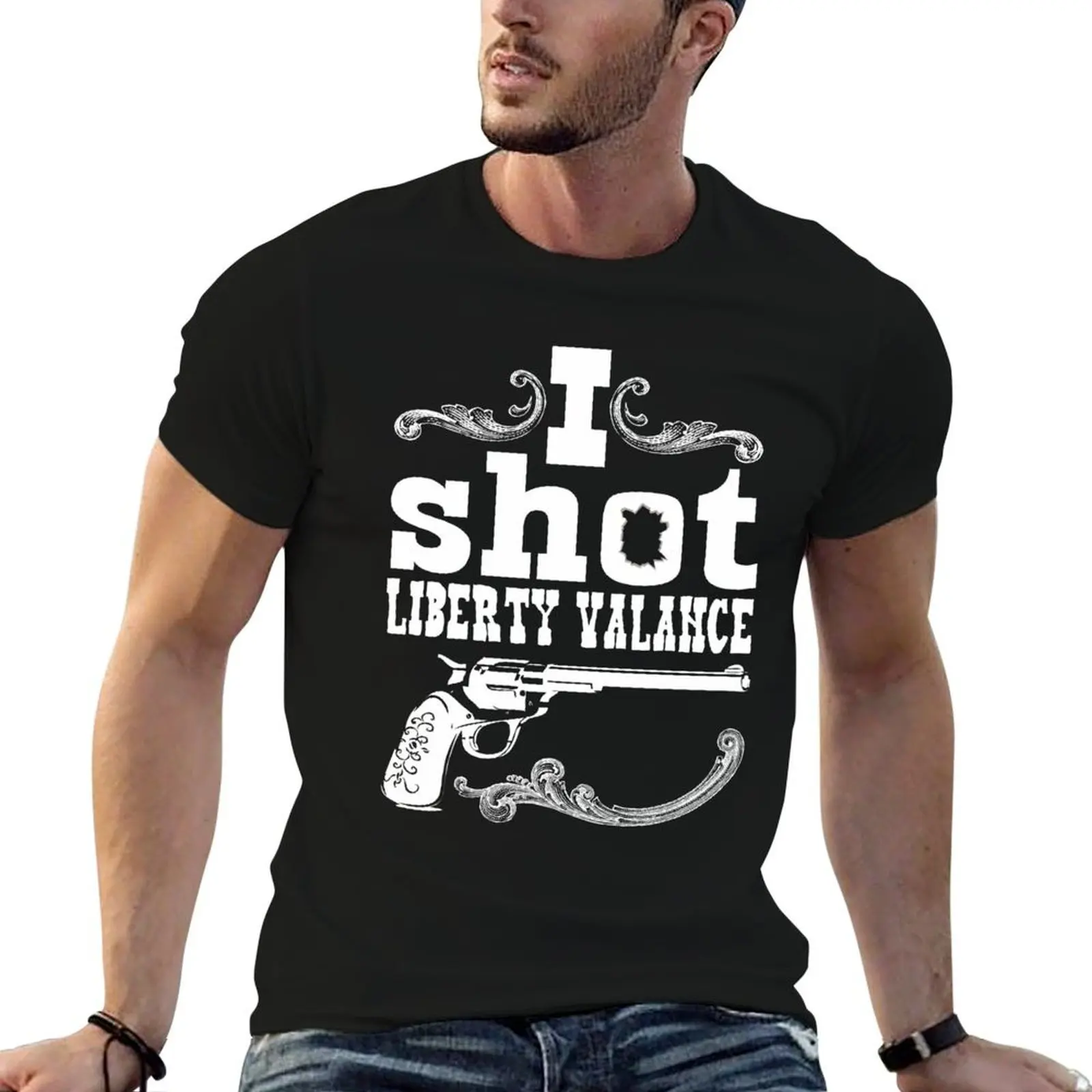 I shot Liberty Valance - Dark colors T-Shirt essential t shirt Short sleeve tee customizeds oversized t shirt men